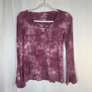 American Eagle Purple Tie Dye Long Sleeve Soft & Sexy Shirt Size XS Preowned